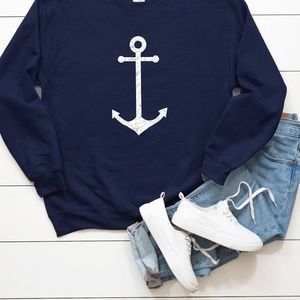 Preppy navy Brandy Melville Anchor Nautical Top